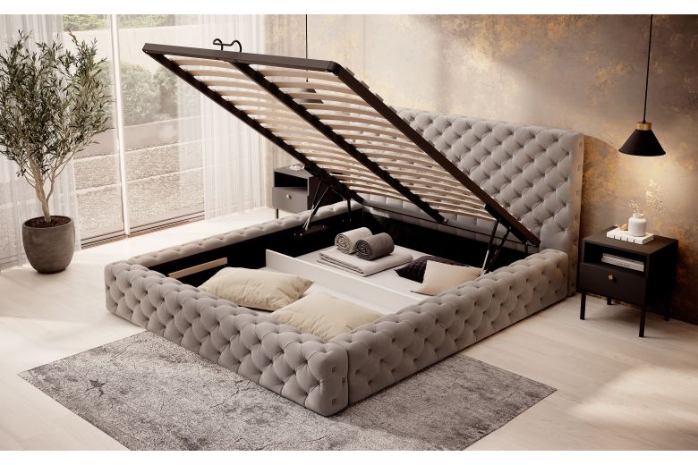 Upholstered bed 160x200 - Princce (With storage box)