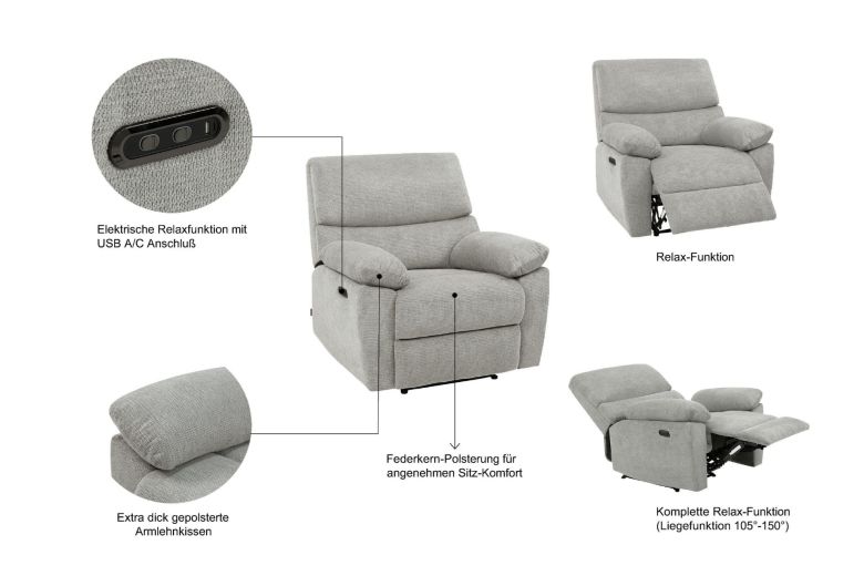 Πολυθρόνα τηλεόρασης - TV manual relaxation armchair - Lannoy
