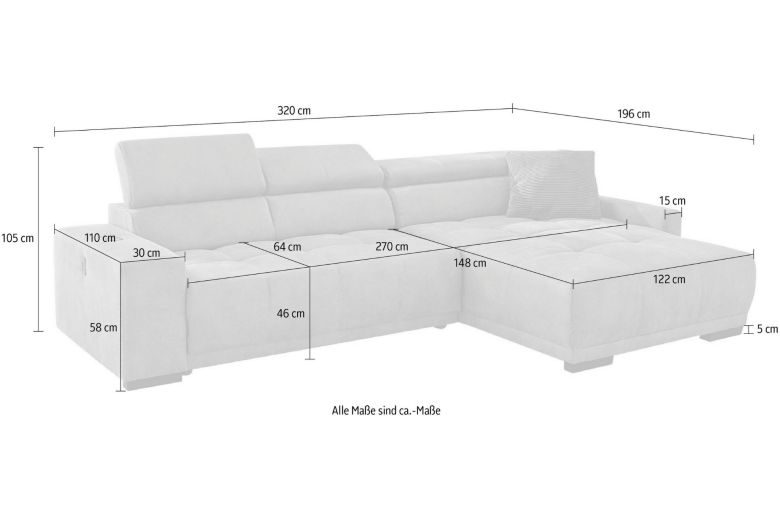 Corner sofa - Le Mans (Pull-out bed)