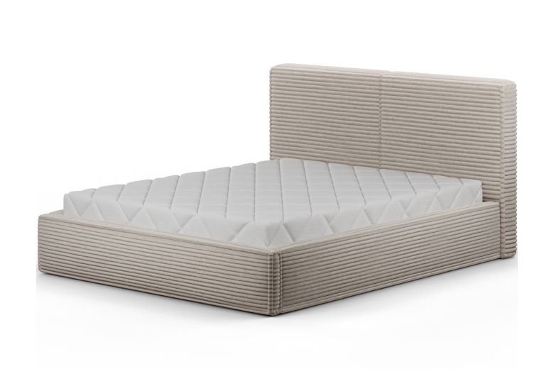 Upholstered bed - Bed Pesillo metal frame, gas lift, storage container (Pull-out bed with storage box)