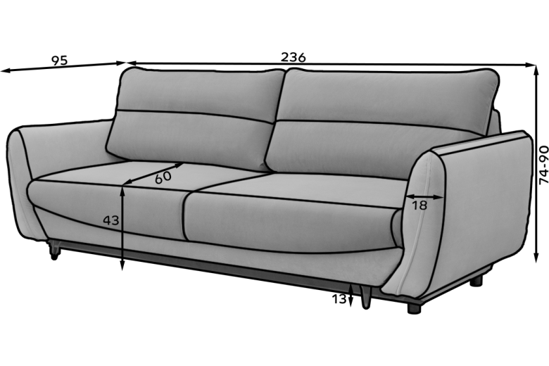 Sofa+bed - Silva (Pull-out bed with storage box)