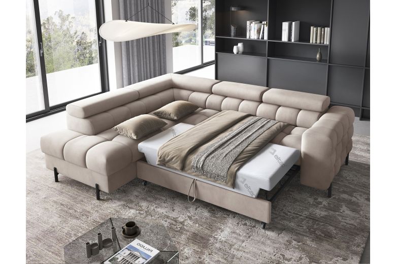Corner sofa - Ferucce (Pull-out bed with storage box)