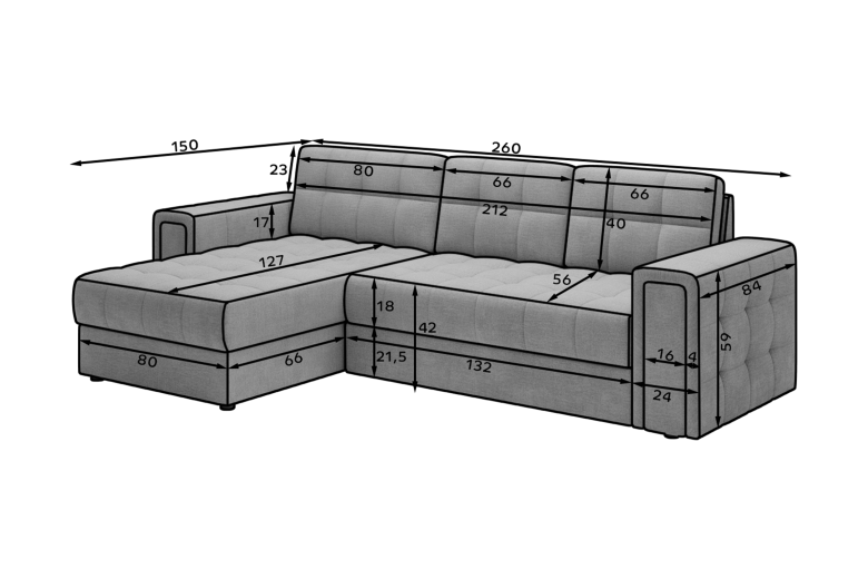 Corner sofa - Blenvi (Pull-out bed with storage box) Corner sofa - Blenvi (Pull-out bed with storage box)
