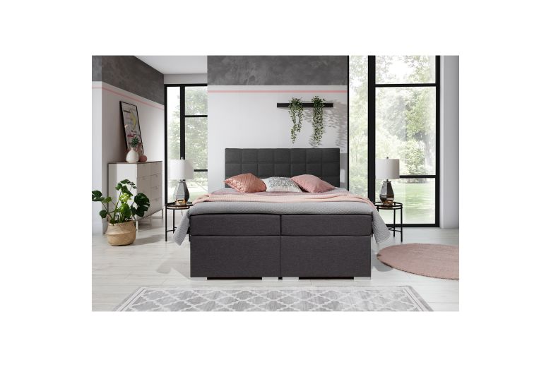 Boxspring bed 160x200 - Alice (Pull-out bed with storage box)