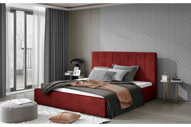 Upholstered bed - Bed Audrey, metal frame, gas lift, bedding box (Pull-out bed with storage box) Upholstered bed - Bed Audrey, metal frame, gas lift, bedding box (Pull-out bed with storage box)
