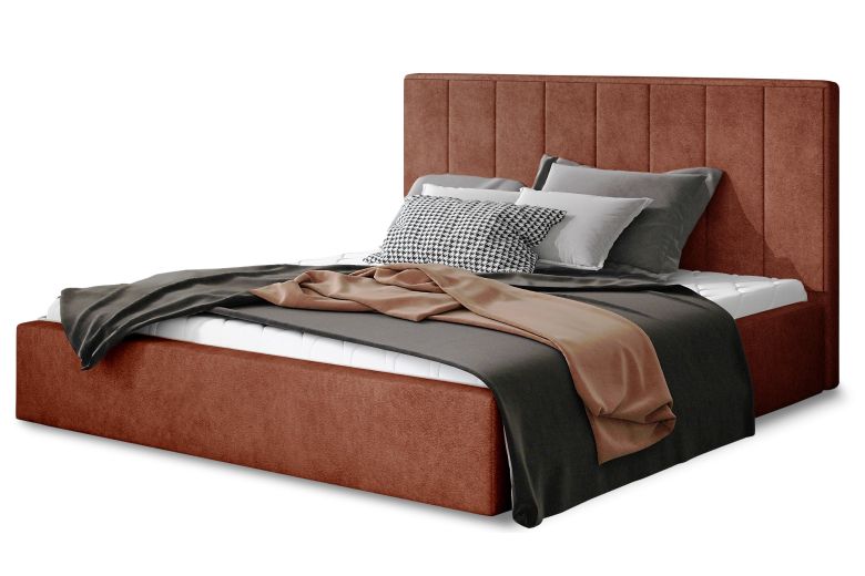 Upholstered bed - Bed Audrey, metal frame, gas lift, bedding box (Pull-out bed with storage box) Upholstered bed - Bed Audrey, metal frame, gas lift, bedding box (Pull-out bed with storage box)