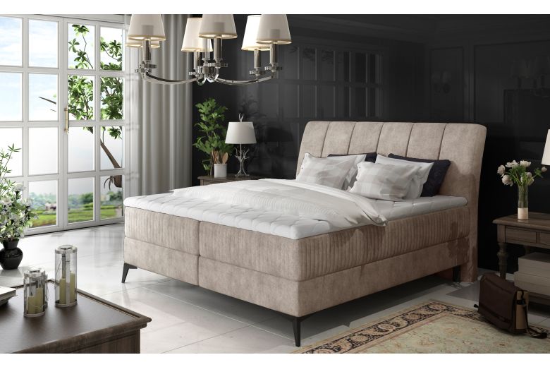 Boxspring bed 180x200 - Aderito (Pull-out with storage box)