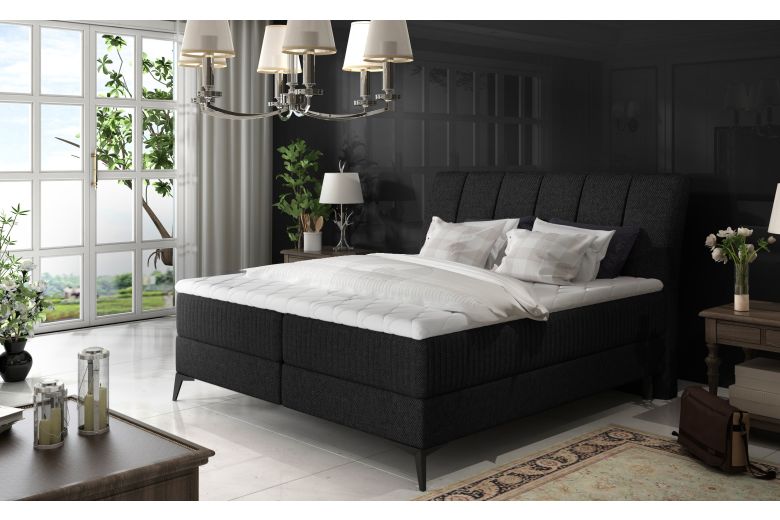 Boxspring bed 180x200 - Aderito (Pull-out with storage box)