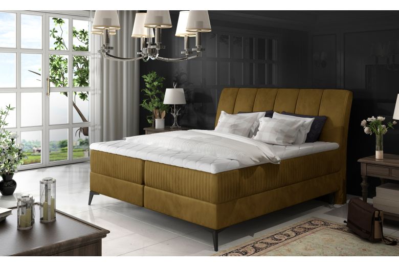 Boxspring bed 180x200 - Aderito (Pull-out with storage box)