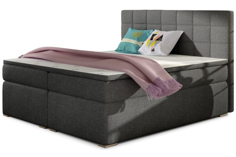 Boxspring bed 160x200 - Alice (Pull-out bed with storage box)