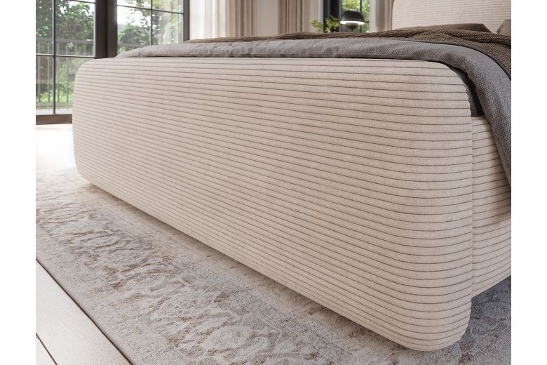 Upholstered bed - Bed Ollival with metal frame and storage box (Pull-out bed with storage box)