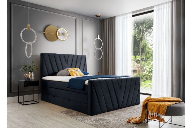 Boxspring bed - Candice (Pull-out bed with storage box)