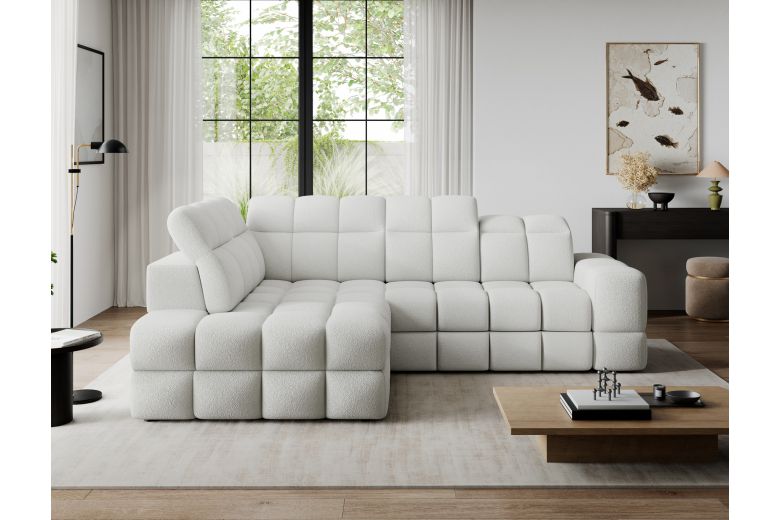 Bronon corner sofa with sleeping function and storage compartment