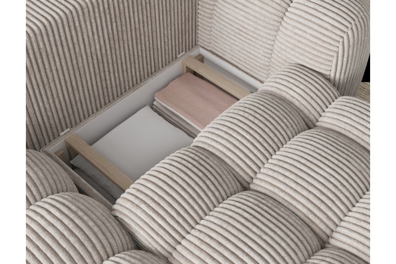 Cozion corner sofa with sleeping function and storage compartment