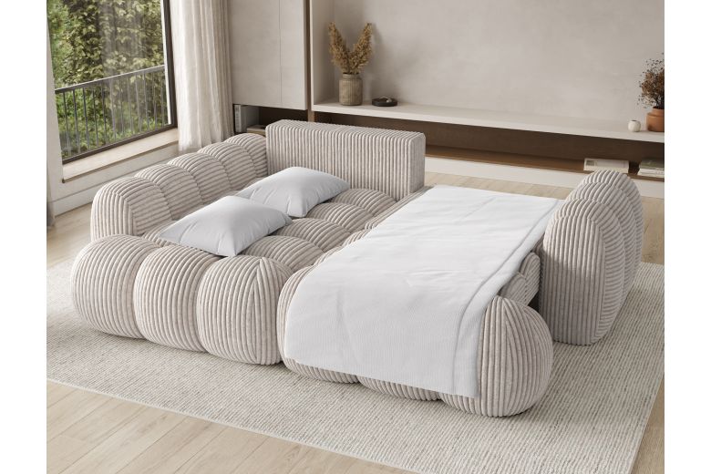 Cozion corner sofa with sleeping function and storage compartment