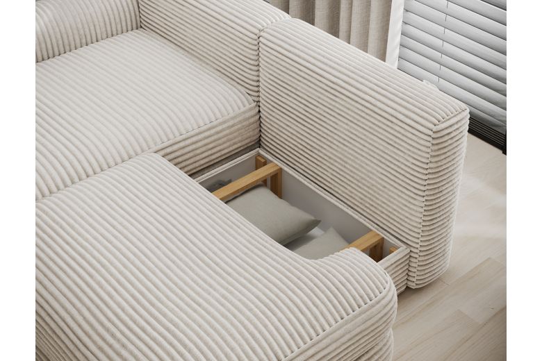 Ripeli corner sofa with sleeping function and storage compartment