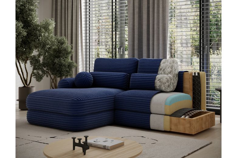 Ripeli corner sofa with sleeping function and storage compartment