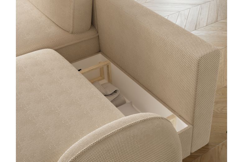 Tesalia corner sofa with sleeping function and storage compartment
