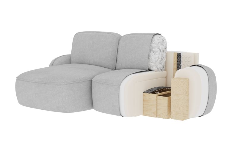 Tesalia corner sofa with sleeping function and storage compartment