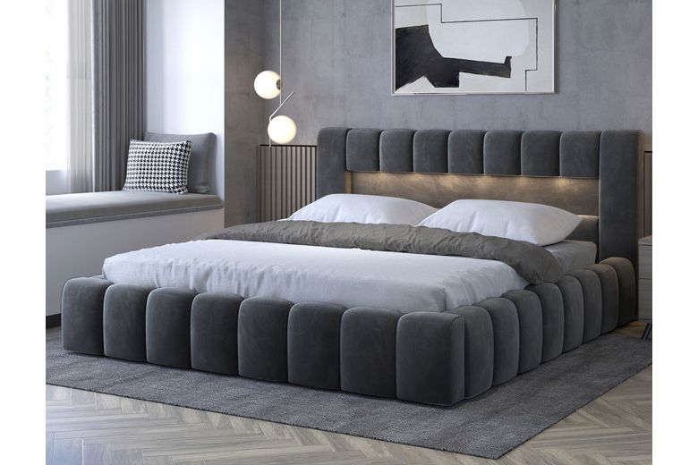 Kровать с обивкой - Bed Lamica, wooden frame, standard lift, bedding box (Pаскладной с ящиком для белья) Kровать с обивкой - Bed Lamica, wooden frame, standard lift, bedding box (Pаскладной с ящиком для белья)