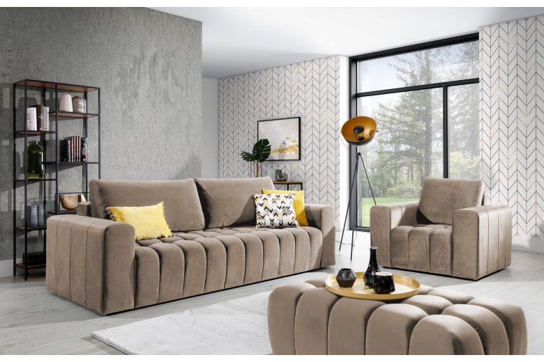 Furniture set - Lazaro 3+1+Puf (Pull-out bed) Furniture set - Lazaro 3+1+Puf (Pull-out bed)