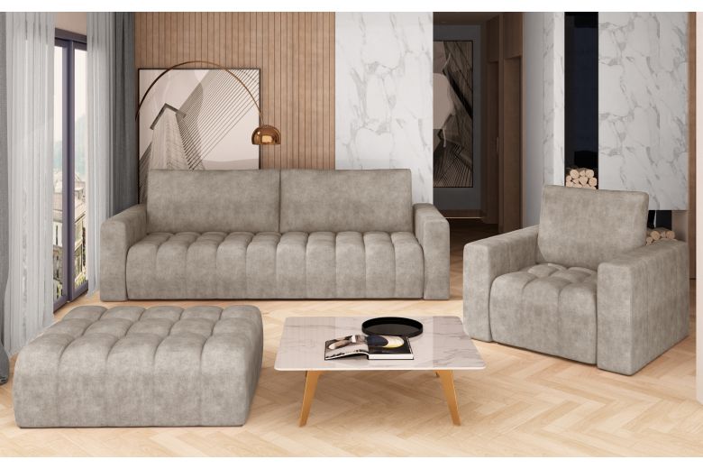 Furniture set - Lazaro 3+1+Puf (Pull-out bed) Furniture set - Lazaro 3+1+Puf (Pull-out bed)