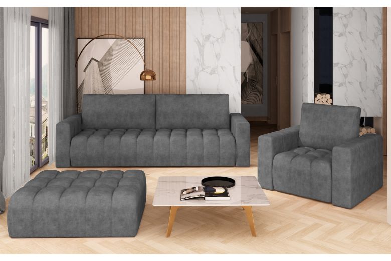 Furniture set - Lazaro 3+1+Puf (Pull-out bed) Furniture set - Lazaro 3+1+Puf (Pull-out bed)