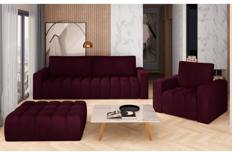Furniture set - Lazaro 3+1+Puf (Pull-out bed) Furniture set - Lazaro 3+1+Puf (Pull-out bed)