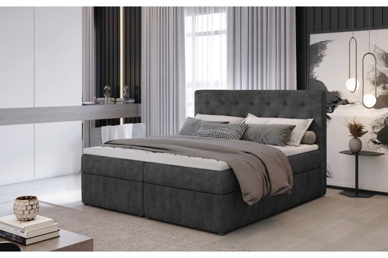 Boxspring bed - Loree (Pull-out bed with storage box)