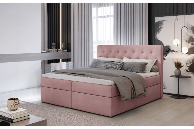Boxspring bed - Loree (Pull-out bed with storage box)