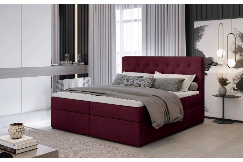 Boxspring bed - Loree (Pull-out bed with storage box)