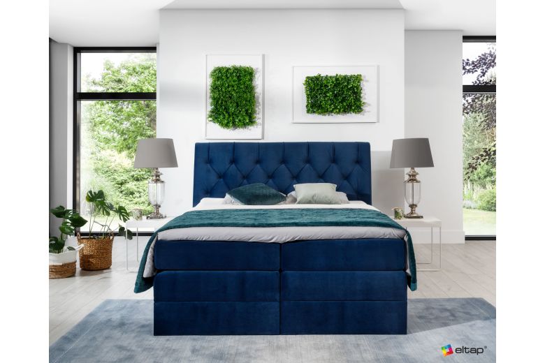 Boxspring bed 140x200 - Mirabel (Pull-out bed with storage box)