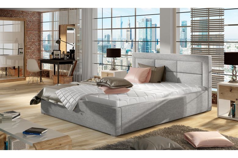Upholstered bed 140x200 - Bed Rosano, wooden frame (Pull-out bed) Upholstered bed 140x200 - Bed Rosano, wooden frame (Pull-out bed)