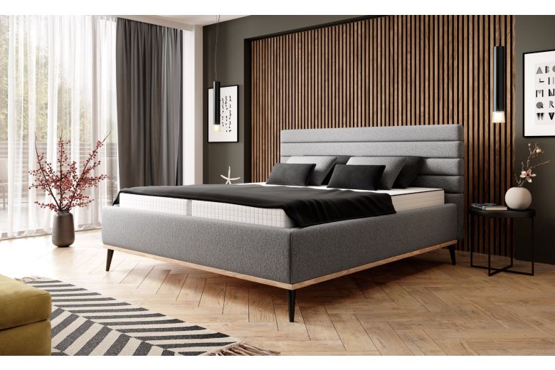 Upholstered bed 140x200 - Lisa with bed slat (With storage box)