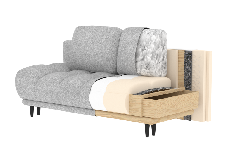 Sofa+bed - Guavio (Pull-out bed with storage box)