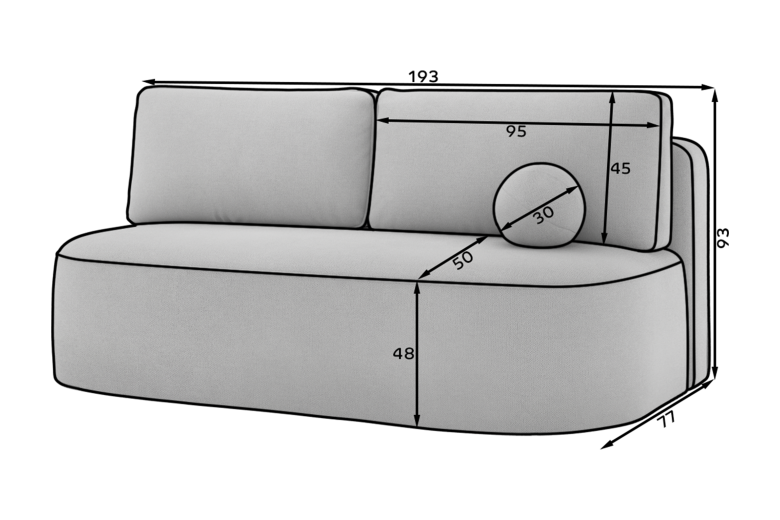 Sofa+bed - Lilana (Pull-out bed with storage box)
