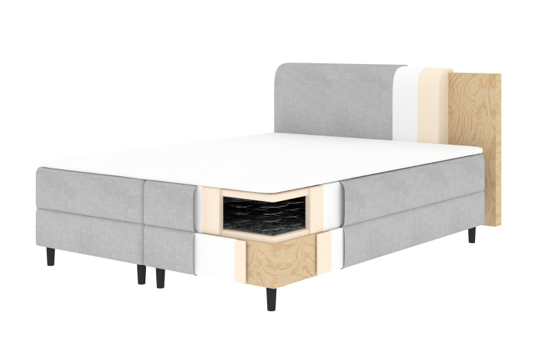 Boxspring κρεβάτι 160x200 - Cortiko 160x200 (Συρόμενο με κουτί αποθήκευσης)