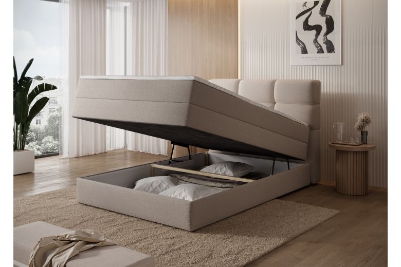 Boxspring bed - Kasped (Pull-out bed with storage box)
