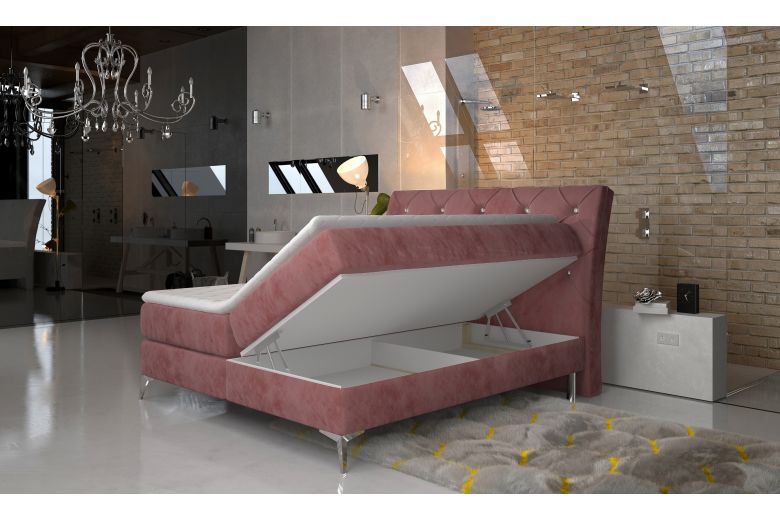 Boxspring bed 160x200 - Adel (With storage box)