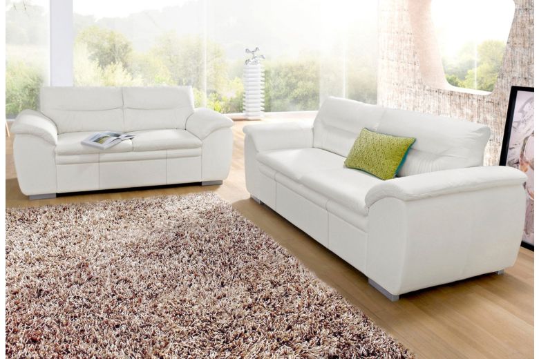 Leather furniture set 3+2 - Leandra ar pufu with hocker