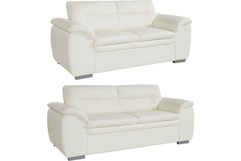 Leather furniture set 3+2 - Leandra ar pufu with hocker