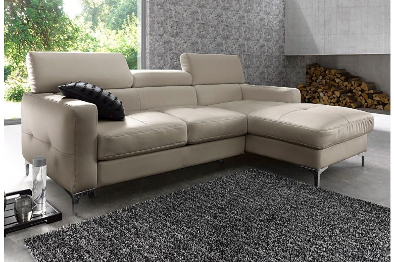 Leather corner sofa - Sammy (Pull-out with storage box)