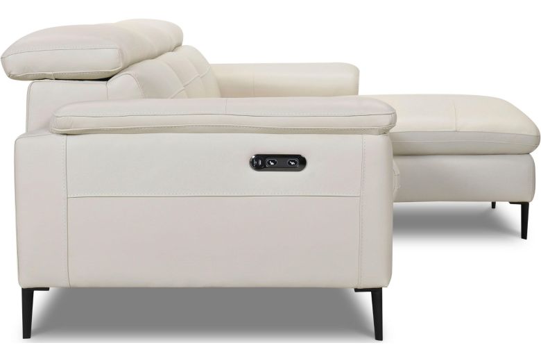 Leather corner sofa - Sacramento with footstool