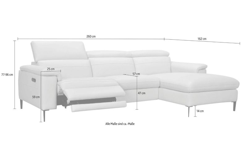 Leather corner sofa - Sacramento with footstool