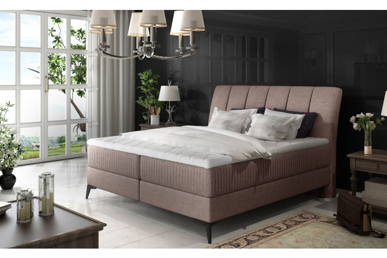 Boxspring bed 180x200 - Aderito (Pull-out with storage box)