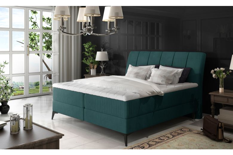 Boxspring bed 180x200 - Aderito (Pull-out with storage box)