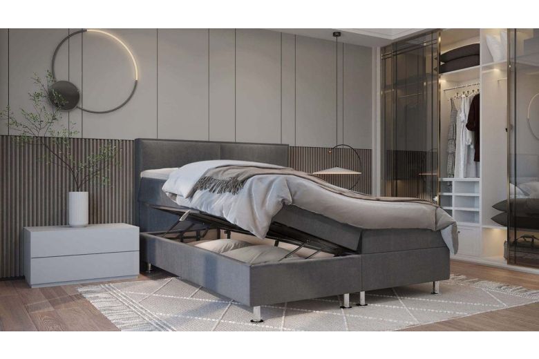 Boxspring bed 180x200 - Alba (With storage box) Boxspring bed 180x200 - Alba (With storage box)