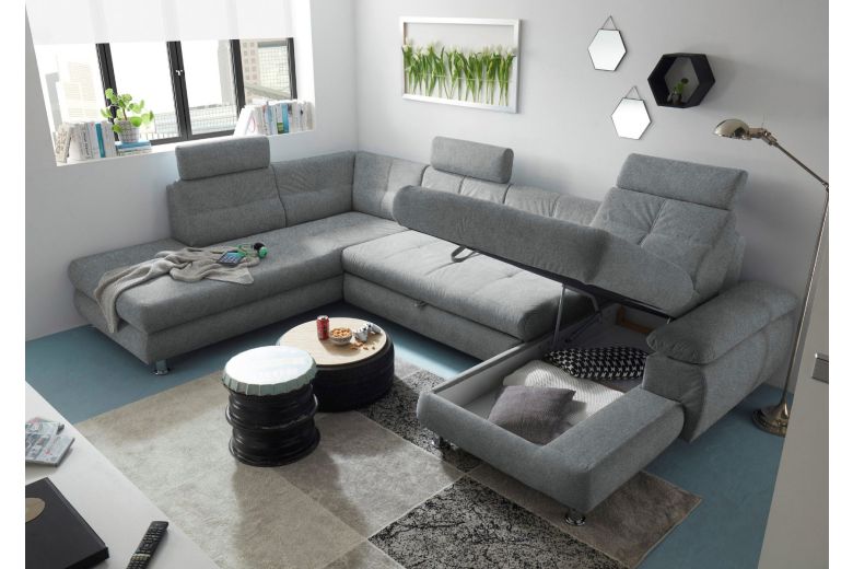 U shape sofa - Alba (Pull-out bed with storage box)