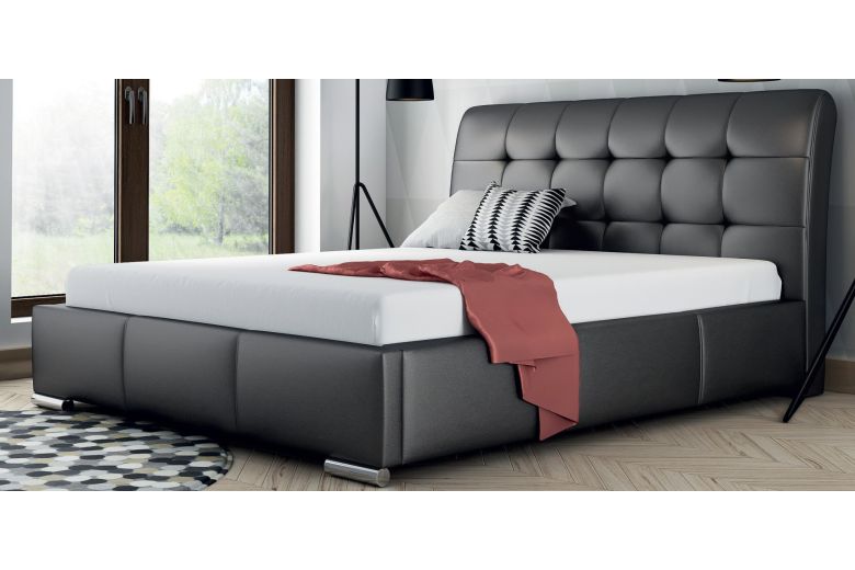 Upholstered bed 180x200 - Amber with bed slat (With storage box)