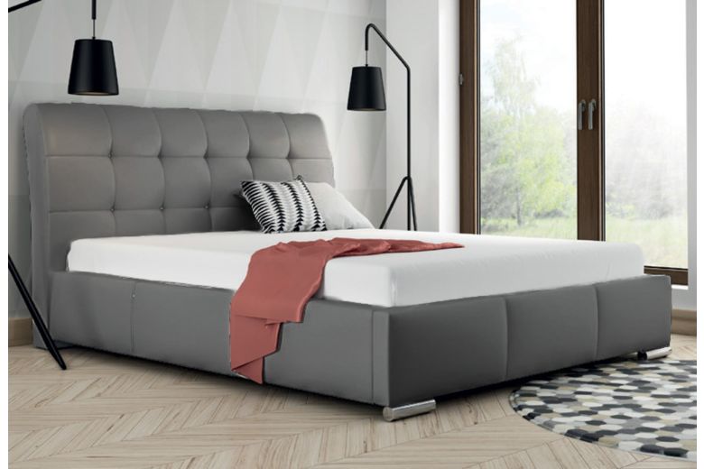 Upholstered bed 180x200 - Amber with bed slat (With storage box)